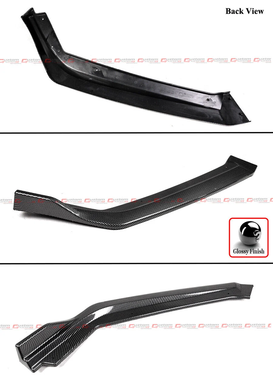 For 2018-2020 Honda Accord Carbon Fiber Look Front Bumper Chin Lip Splitter - Image 4