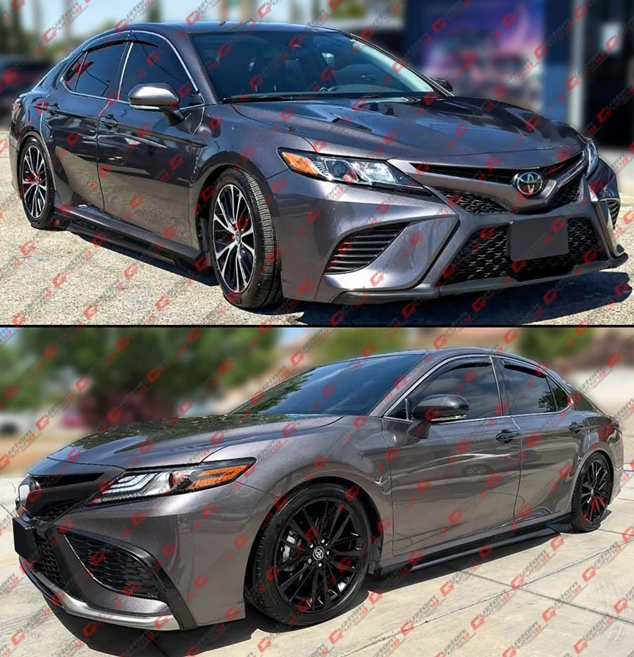 For 2018-2024 Toyota Camry CTM Predawn Gray Mica Black 2-Toned Side Skirt Extension - Image 8