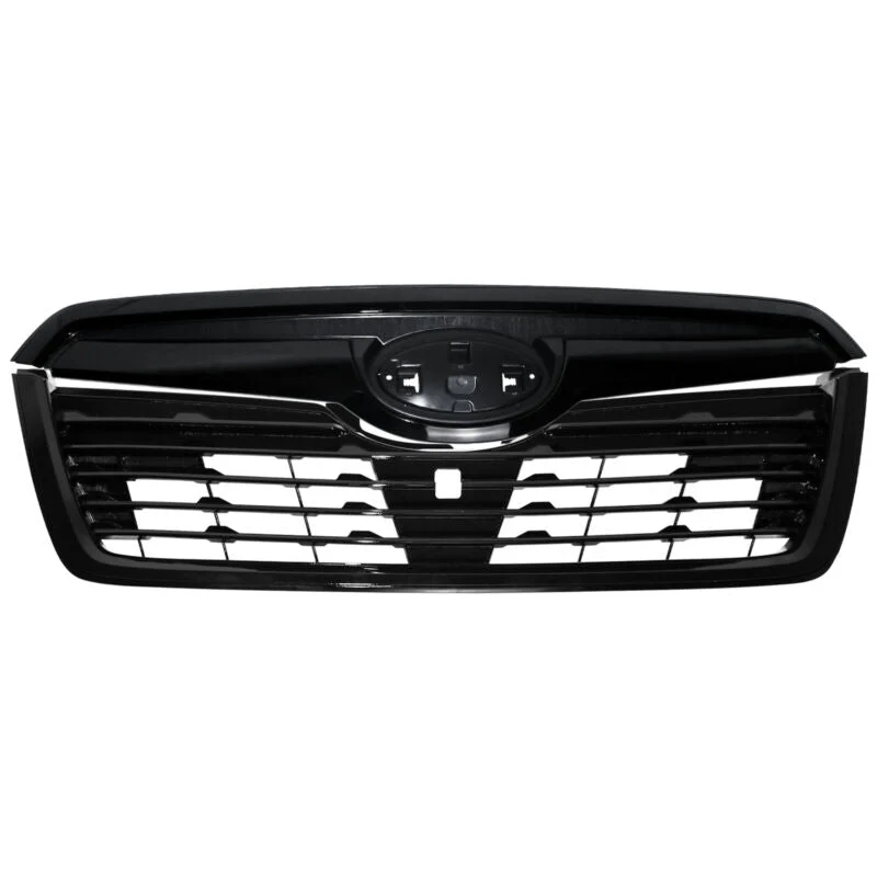 Glossy Black Front Upper Grille Grille & DRL Turn Signal Fog Lights for Subaru Forester 2019-2021 - Image 2