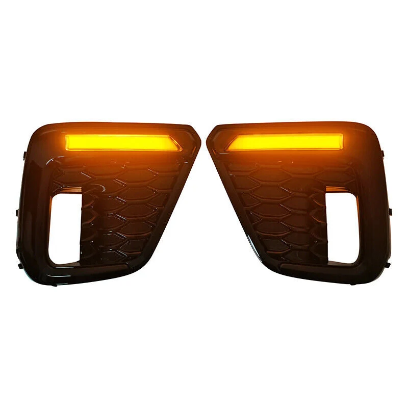Glossy Black Front Upper Grille Grille & DRL Turn Signal Fog Lights for Subaru Forester 2019-2021 - Image 4