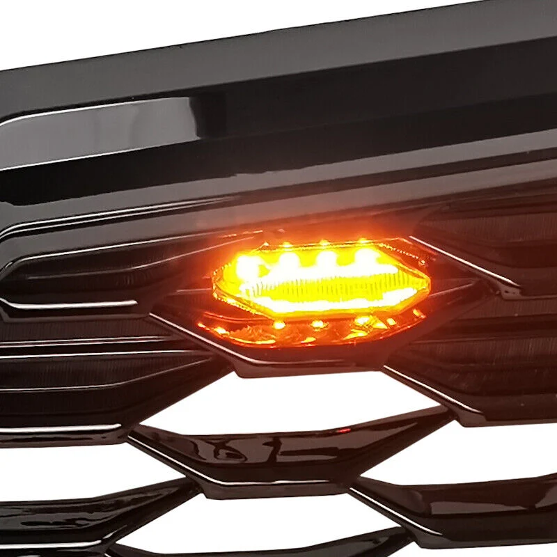 Black Front Bumper Grill Honeycomb Grille w/Light for Subaru Forester 2019-2021 - Image 12