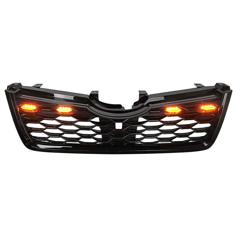 Black Front Bumper Grill Honeycomb Grille w/Light for Subaru Forester 2019-2021 - Image 3