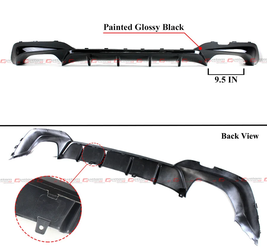 For 2019-2022 BMW G20 330i M340i M Sport Yofer Gloss Black Quad Exhaust Rear Diffuser - Image 2