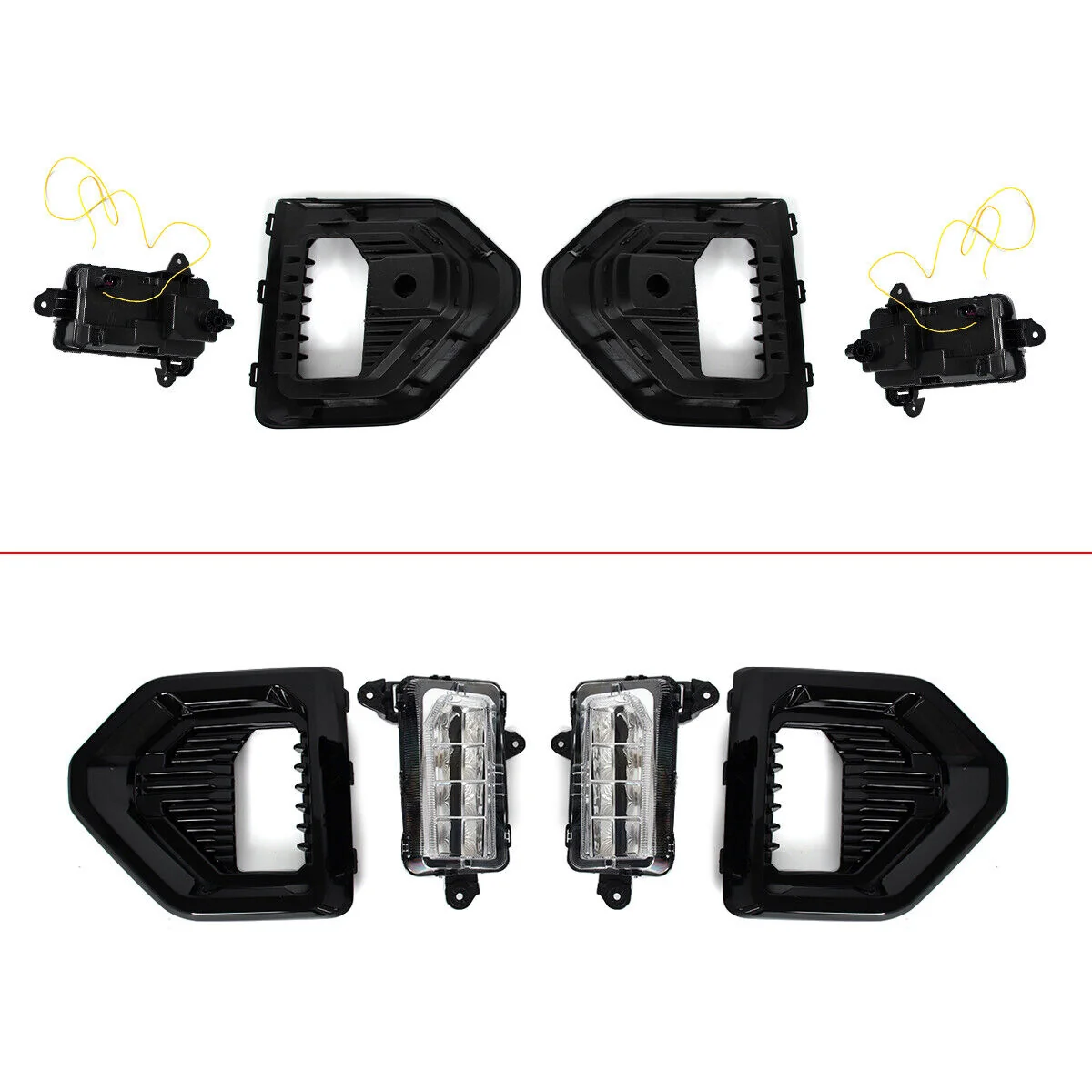 For 2019-2022 GMC Sierra 1500 Denali AT4 Fog Lights Lamp LED W/Black Bezels - Image 5