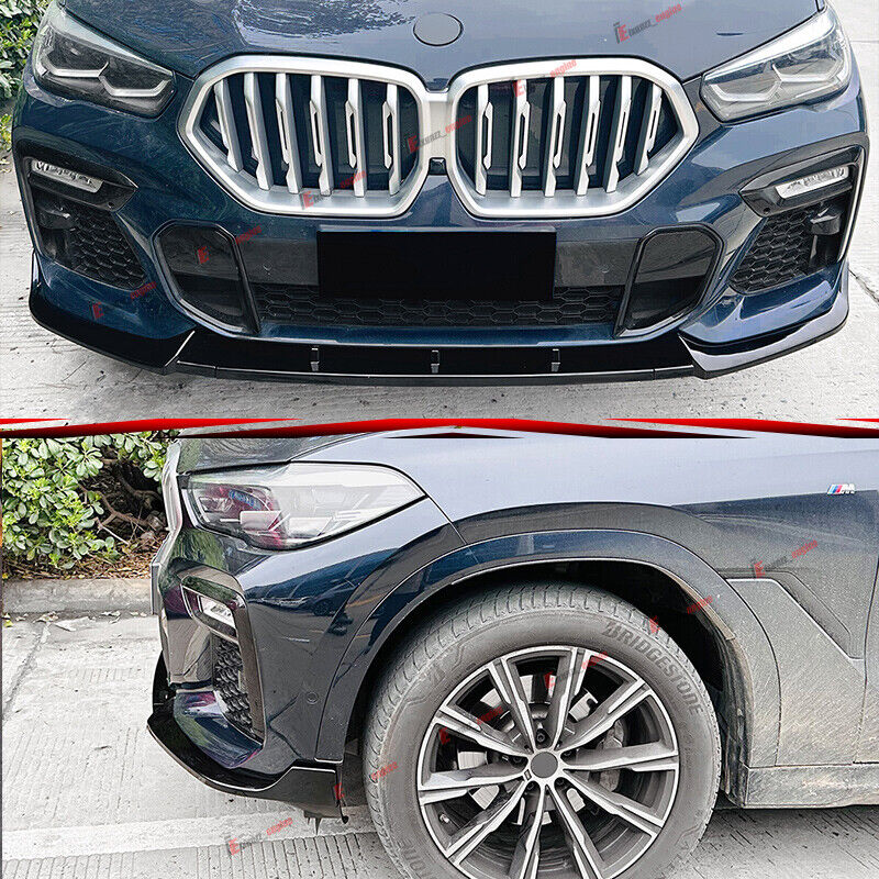 For 2019-2023 BMW G06 X6 Gloss Black Style Front Bumper Lip Splitter Body Kit - Image 3