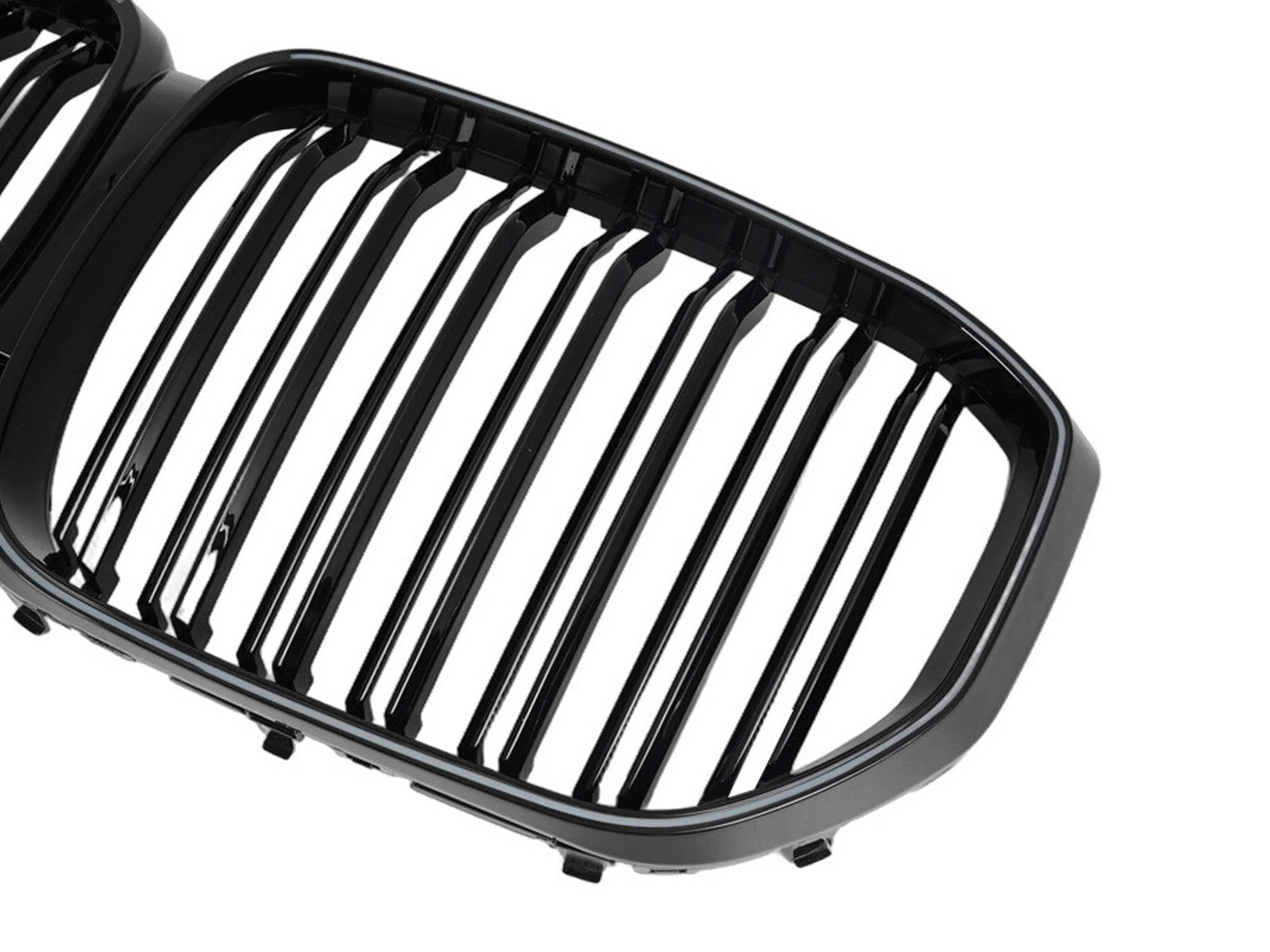 For 2019-2023 BMW X5 G05 Gloss Black Front Grille w/ LED Lights Dual Slat Kidney Grille - Image 8