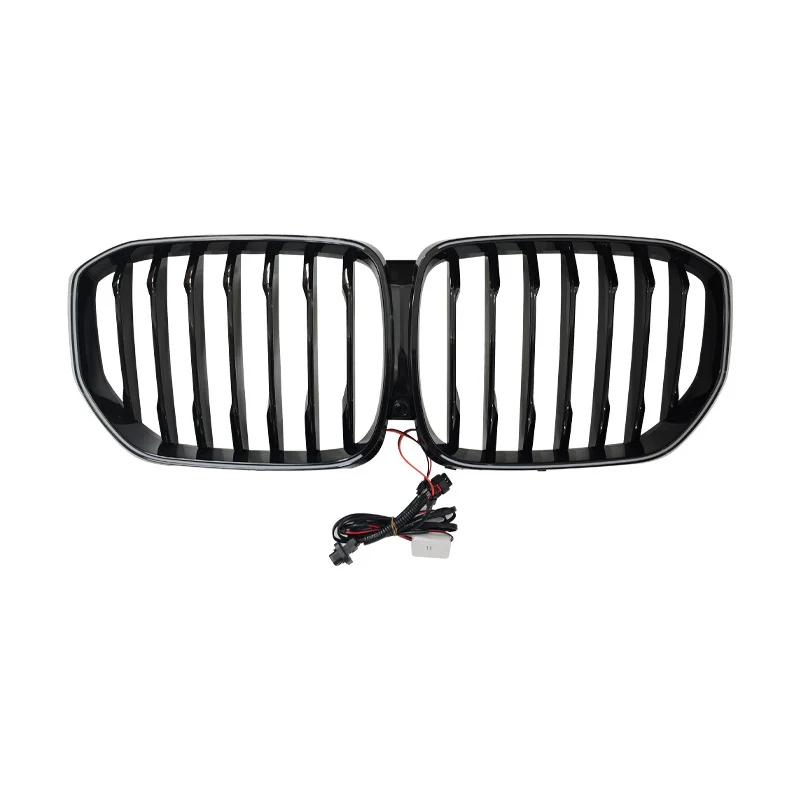 For 2019-2023 BMW X5 G05 Gloss Black Front Grille Grill Mesh w/ LED Lights - Image 4