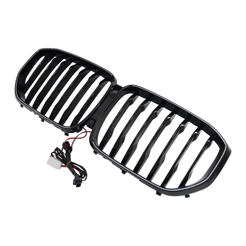 For 2019-2023 BMW X5 G05 Gloss Black Front Grille Grill Mesh w/ LED Lights - Image 5