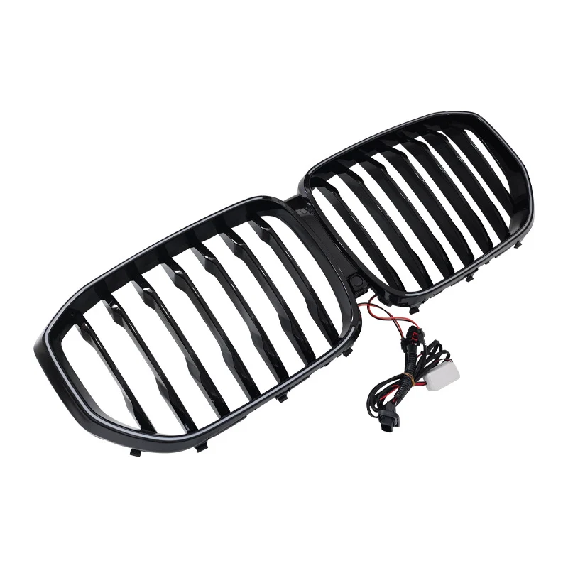 For 2019-2023 BMW X5 G05 Gloss Black Front Grille Grill Mesh w/ LED Lights - Image 6
