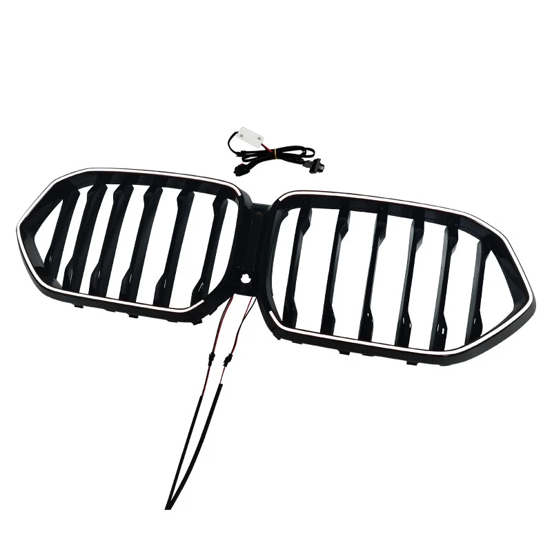 For 2019-2023 BMW X6 G06 Front LED Grille LED Bumper Kidney Grill Gloss Black Single Dual - Image 3