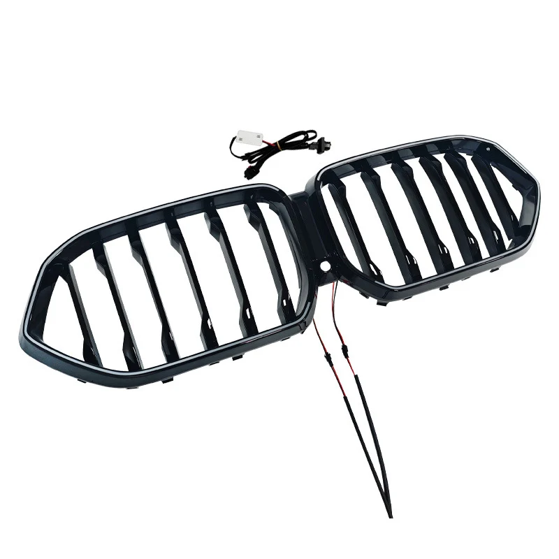 For 2019-2023 BMW X6 G06 Front LED Grille LED Bumper Kidney Grill Gloss Black Single Dual - Image 4