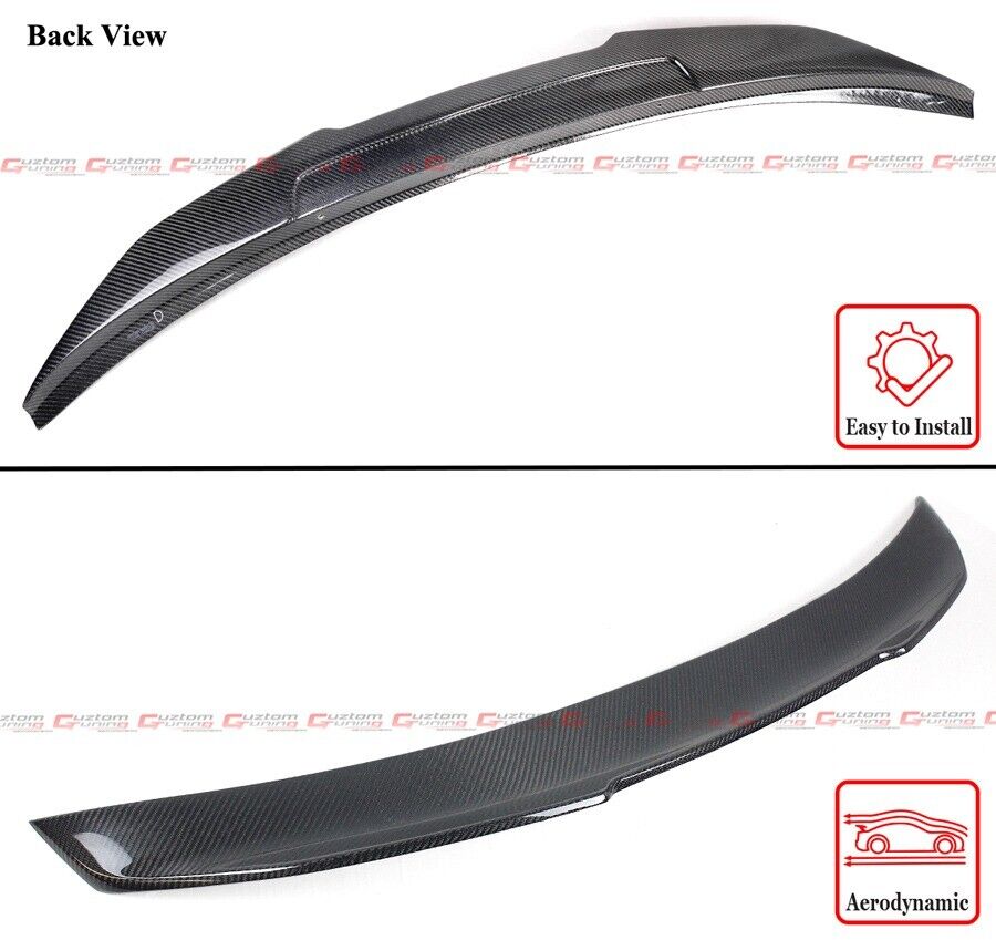 FOR 2019-2025 AUDI A6 S6 C8 PSM STYLE HIGH KICK REAL CARBON FIBER TRUNK SPOILER - Image 2