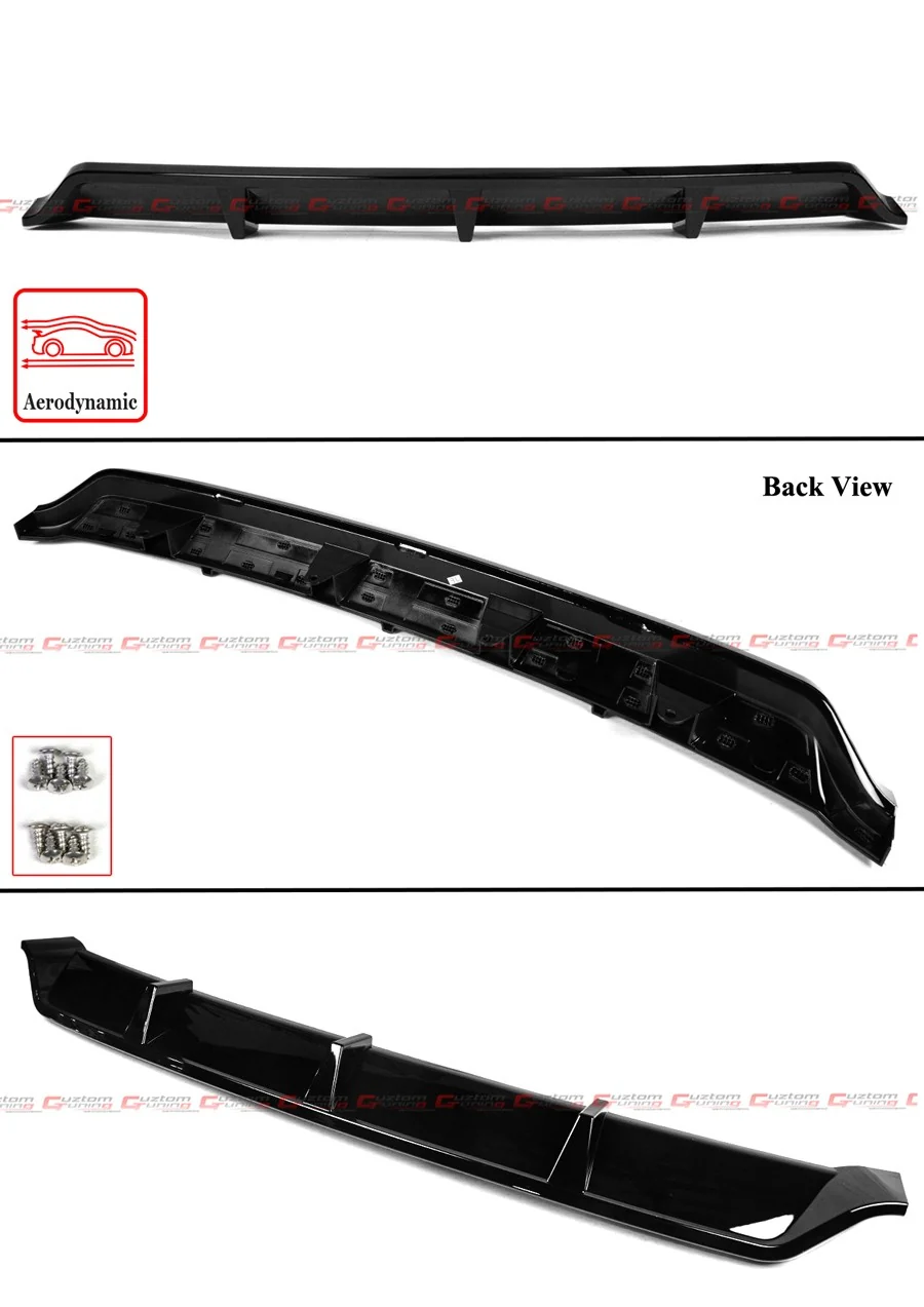 For 2019-2025 BMW X7 G07 M50i M60i Gloss Black Rear Bumper Diffuser Kit + V Style Roof Spoiler - Image 3