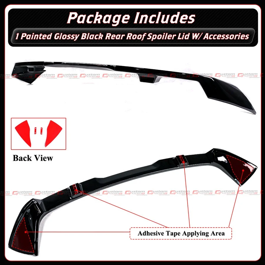 For 2019-2025 BMW X7 G07 M50i M60i Gloss Black Rear Bumper Diffuser Kit + V Style Roof Spoiler - Image 6
