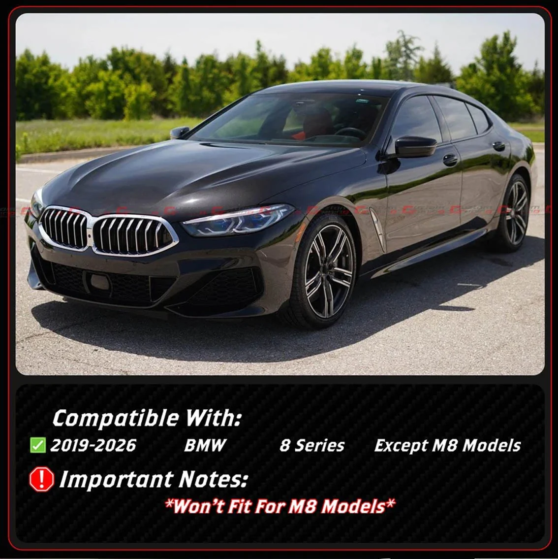 For 2019-2026 BMW G14 G15 G16 840i Full Carbon Fiber Fender Garnish Side Trim Cover - Image 3