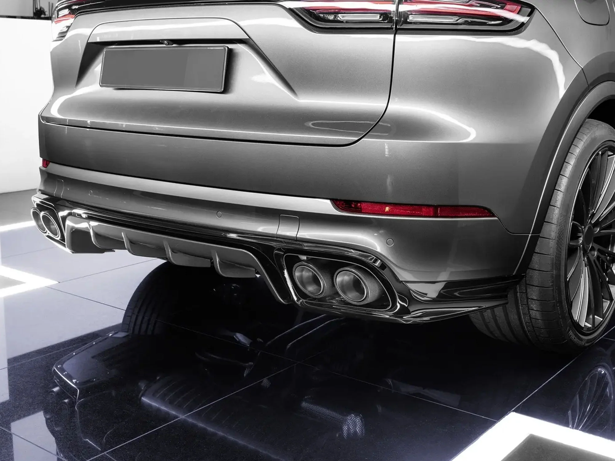 Real Carbon Fiber Exhaust Tips Muffler for 2019-2026 Porsche Cayenne Base 9Y0 - Image 2