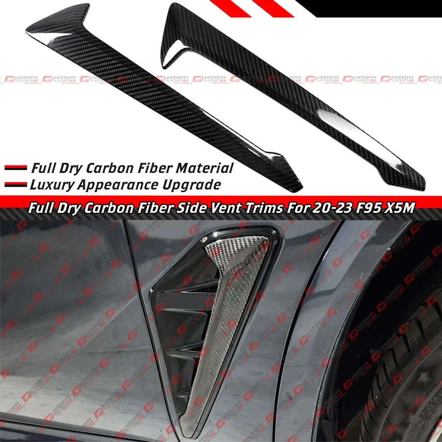 For 2020-2023 BMW F95 X5M Full Carbon Fiber Side Fender Vent Trim Overlay Garnish - Image 2