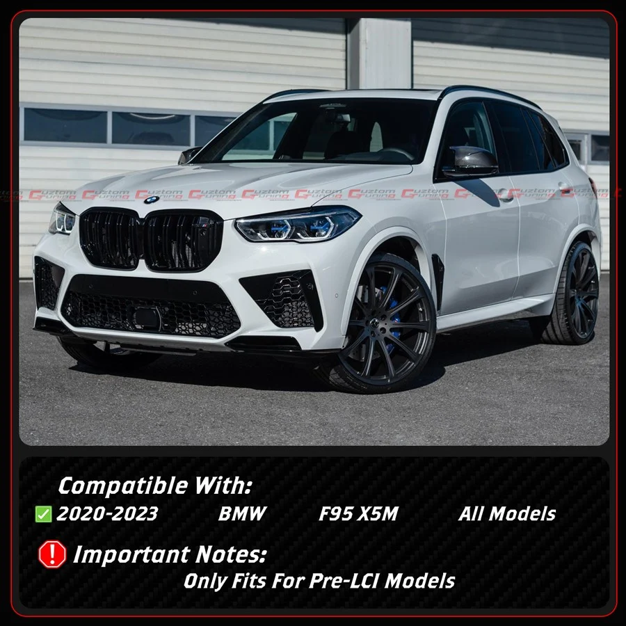For 2020-2023 BMW F95 X5M Full Carbon Fiber Side Fender Vent Trim Overlay Garnish - Image 3