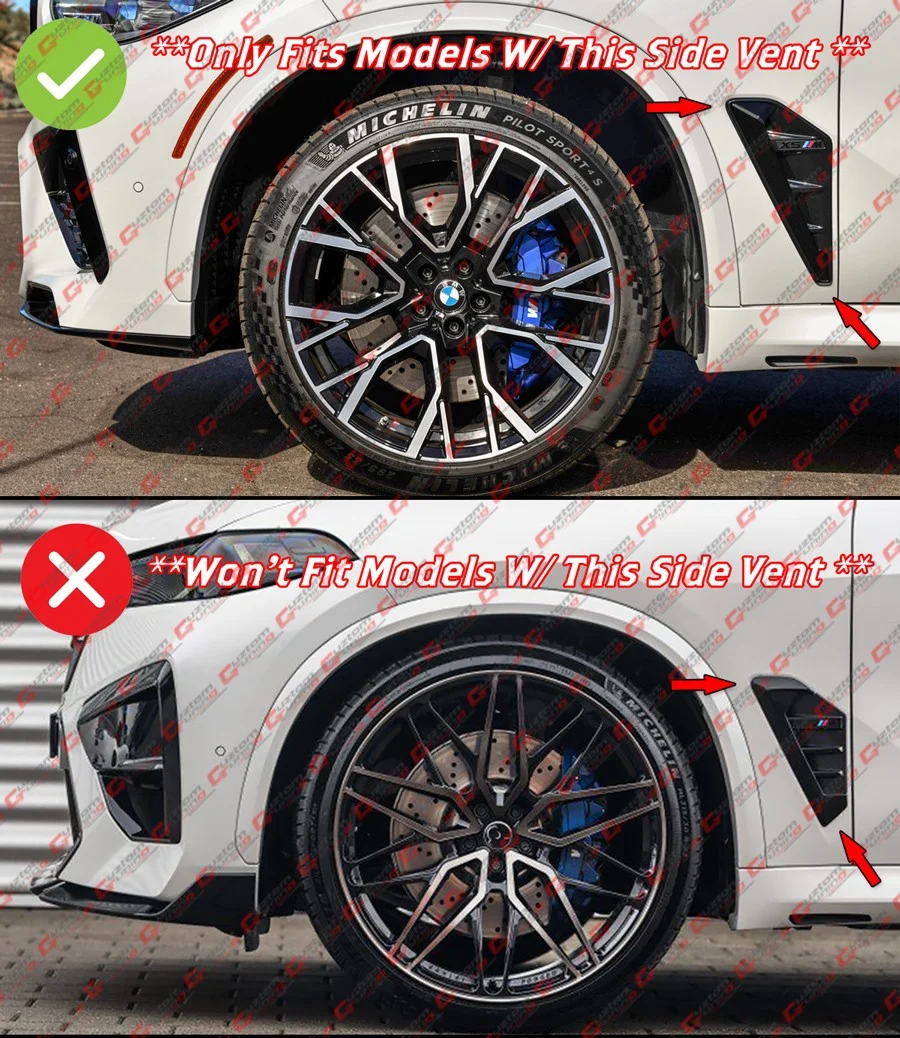 For 2020-2023 BMW F95 X5M Full Carbon Fiber Side Fender Vent Trim Overlay Garnish - Image 4