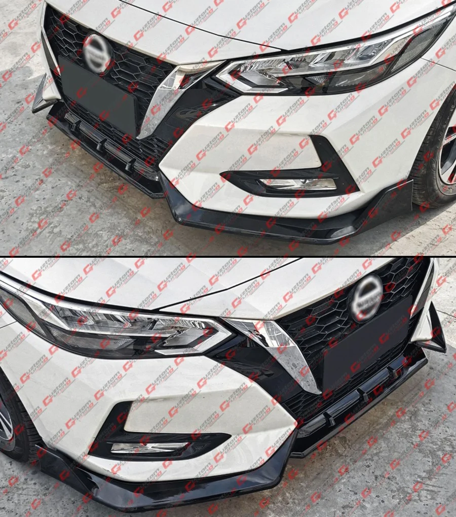 For 2020-2023 Nissan Sentra V2 Gloss Black Front Bumper Lip Splitter W/ Lower Grill - Image 6