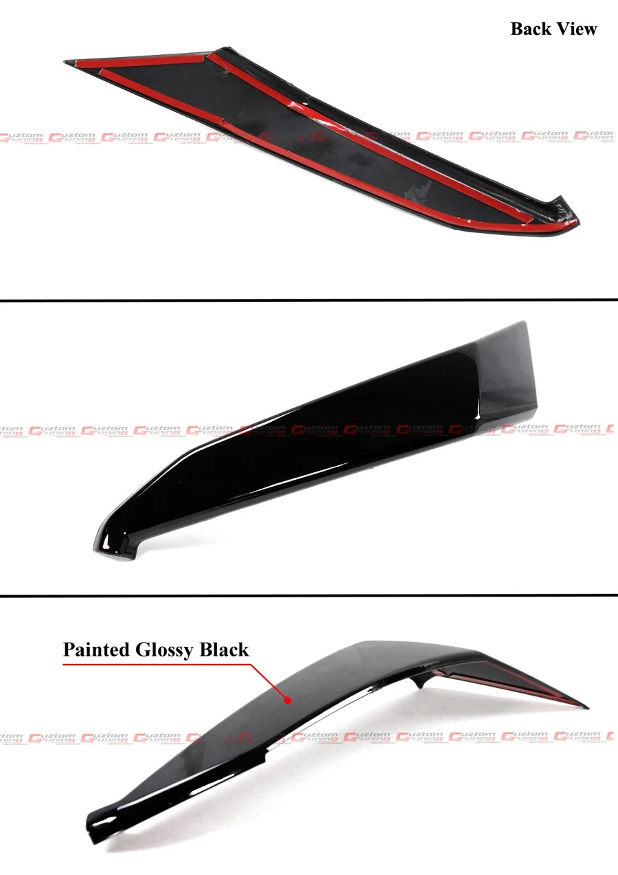 For 2020-2023 Nissan Sentra V2 Gloss Black Front Bumper Lip W/ Grill +Chrome Delete Garnish - Image 7
