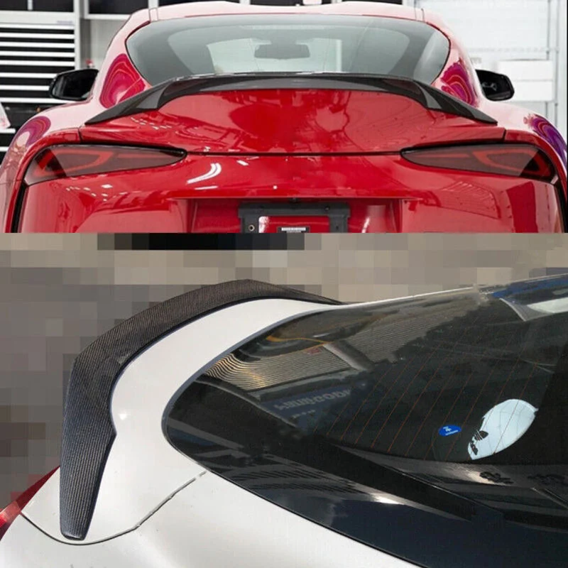 For 2020+ Toyora Supra A90 A91 Carbon Fiber Look Highkick Rear Trunk Spoiler Wing - Image 3
