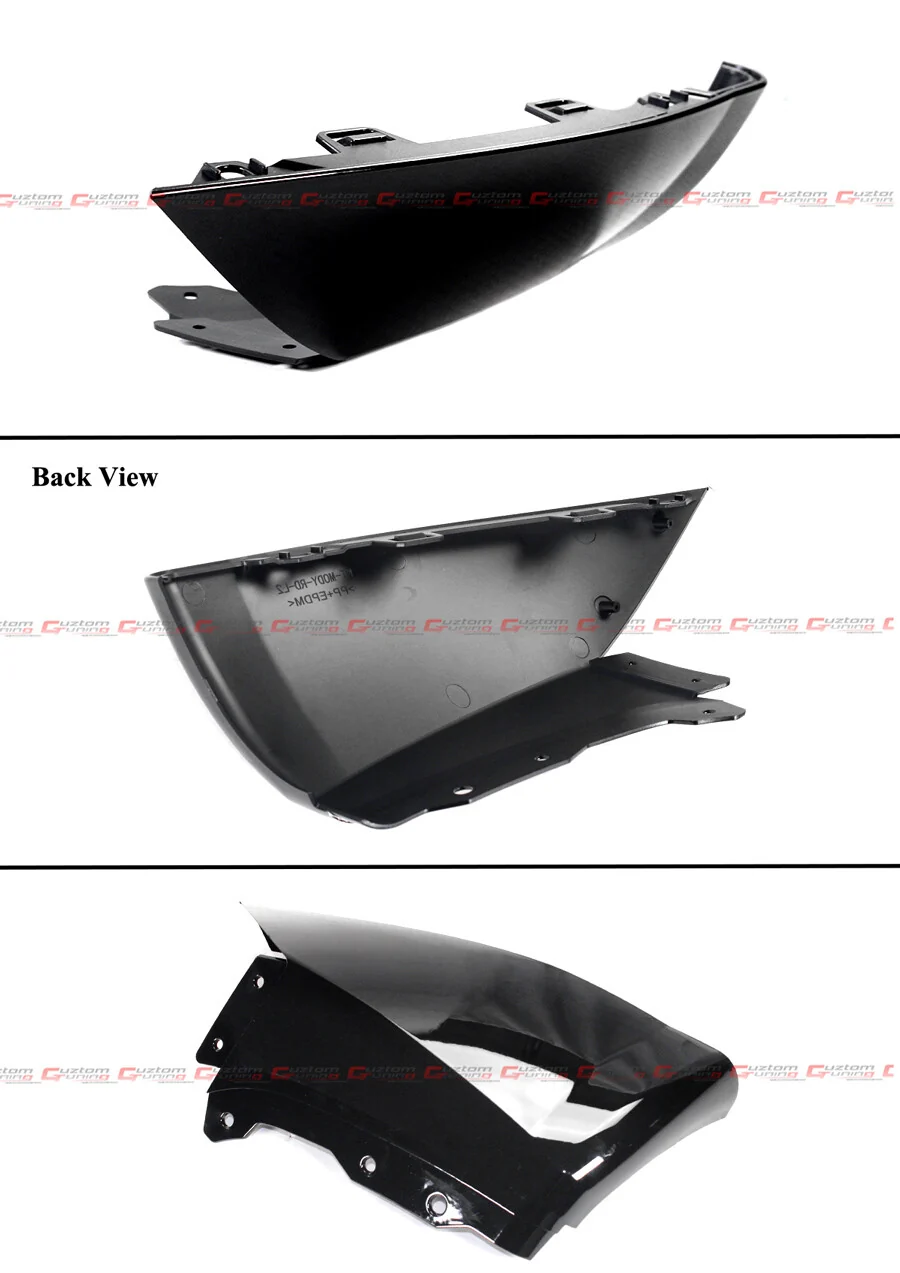 For 2020-2024 Tesla Model Y Gloss Black Shark Fin Rear Bumper Diffuser w/ Extensions - Image 5