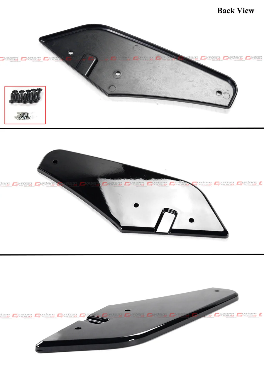 For 2020-2024 Tesla Model Y Gloss Black Shark Fin Rear Bumper Diffuser w/ Extensions - Image 6
