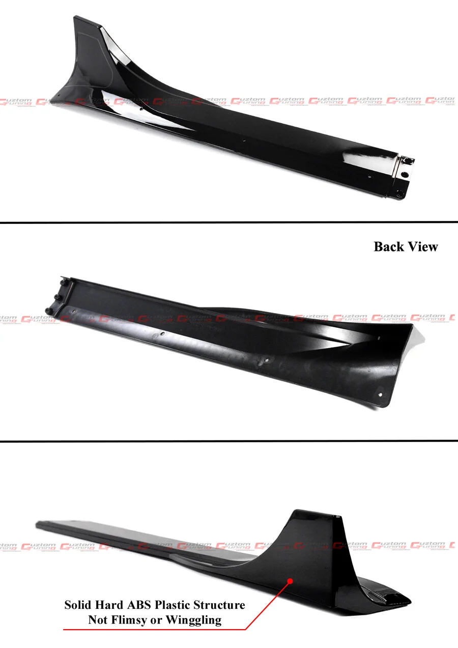 For 2020-2024 Tesla Model Y Performance 2pc Winglet Gloss Black Side Skirt Extension - Image 3