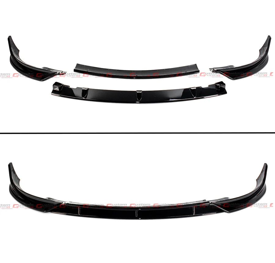 For 2020-2024 Tesla Model Y Winglet 4pc V Style Black Front Bumper Lip Splitter - Image 3