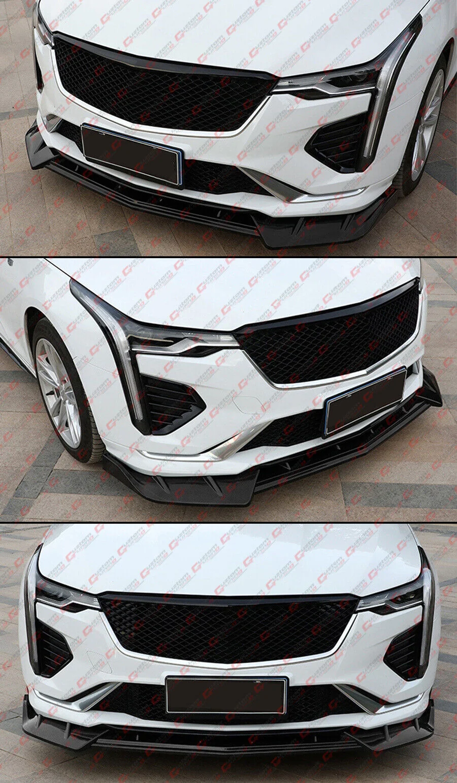 For 2020-2025 Cadillac CT4 BT Style Gloss Black Front Bumper Lip Spoiler Splitter - Image 5