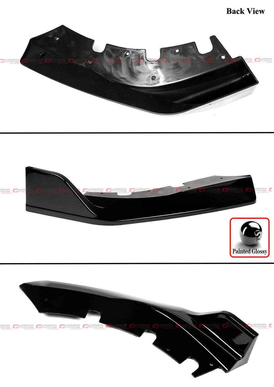 For 2020-2025 Cadillac CT4 V Style 3pc Gloss Black Front Bumper Lip Spoiler Splitter - Image 4