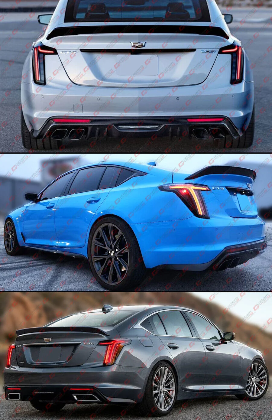 For 2020-2025 Cadillac CT5 V Blackwing Style Glss Black Highkick Rear Trunk Spoiler Wing - Image 4