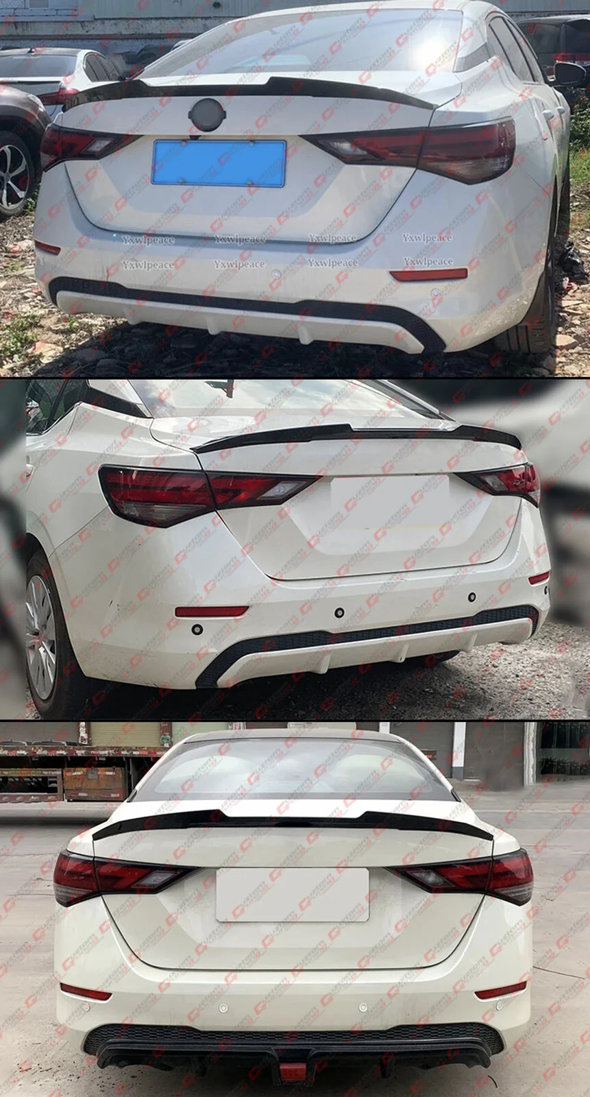 For 2020-2025 Nissan Sentra Gloss Black Rear Trunk Spoiler Wing - Image 4