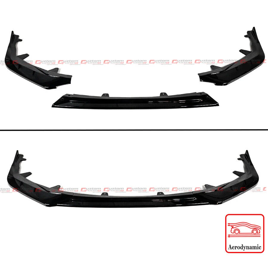 For 2020-2025 Toyota Corolla Sedan SE XSE V2 Gloss Black Front Bumper Lip Splitter - Image 2