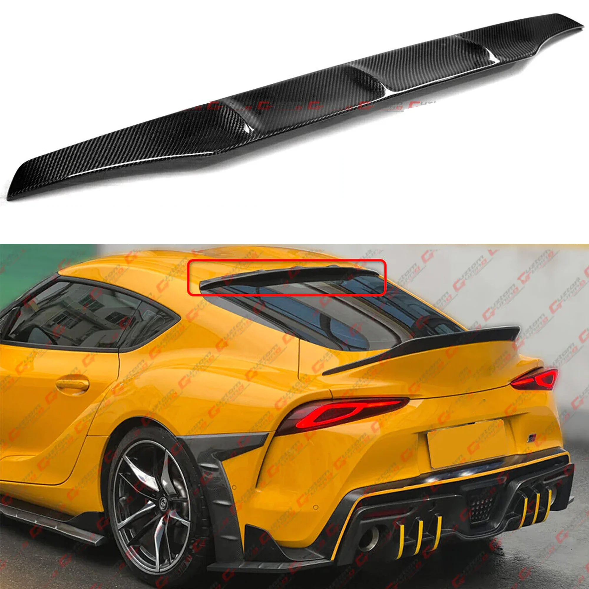 For 2020-2026 Toyota Supra GR A90 CTM Design Carbon Fiber Rear Window Roof Spoiler