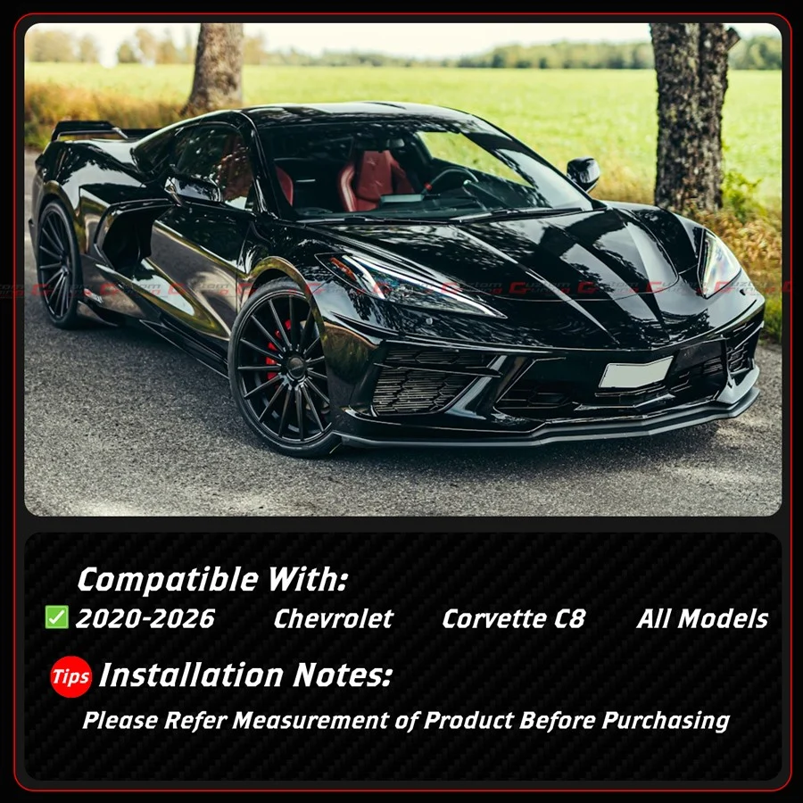 For 2020-2026 Corvette C8 Z51 Z06 Matt Black Rear License Plate Frame Holder Panel - Image 3
