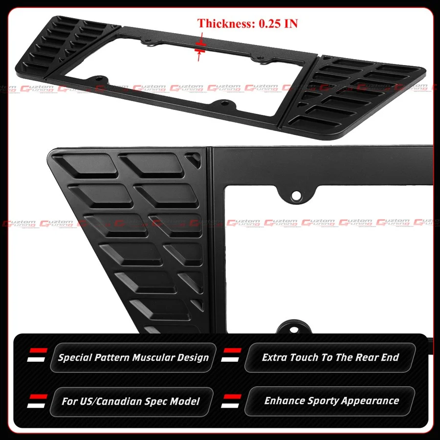 For 2020-2026 Corvette C8 Z51 Z06 Matt Black Rear License Plate Frame Holder Panel - Image 5