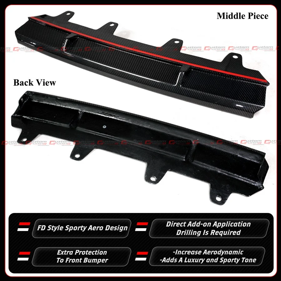 For 2021-2023 BMW G30 530i 540i M550i Real Carbon Fiber Front Bumper Lip Splitter - Image 3