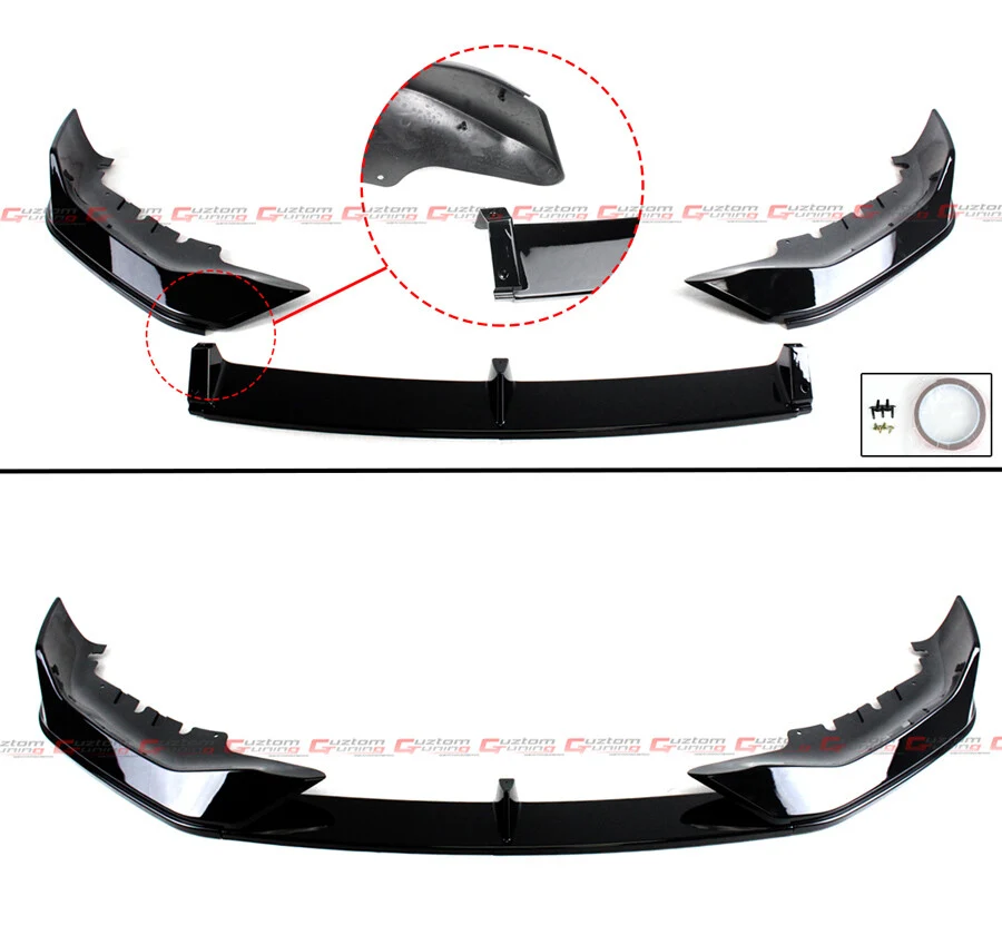 For 2021-2023 BMW G30 530i 540i M550i M Sport LCI Glossy Black Front Lip Splitter - Image 2