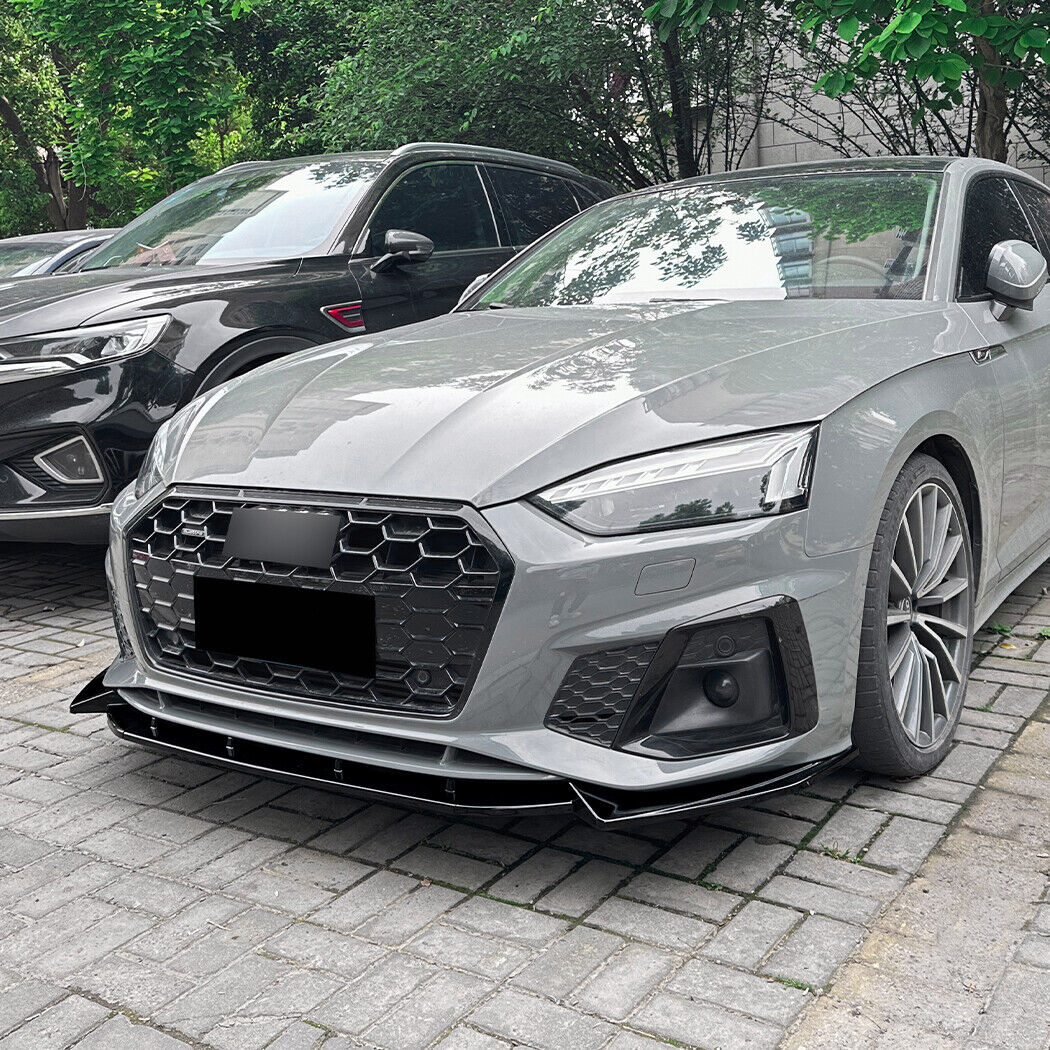 For 2021-2024 Audi A5 S-line S5 Front Bumper Lip Spoiler Splitter Gloss Black - Image 3