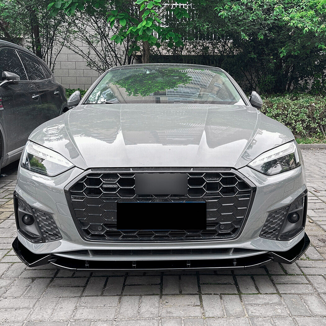 For 2021-2024 Audi A5 S-line S5 Front Bumper Lip Spoiler Splitter Gloss Black - Image 4