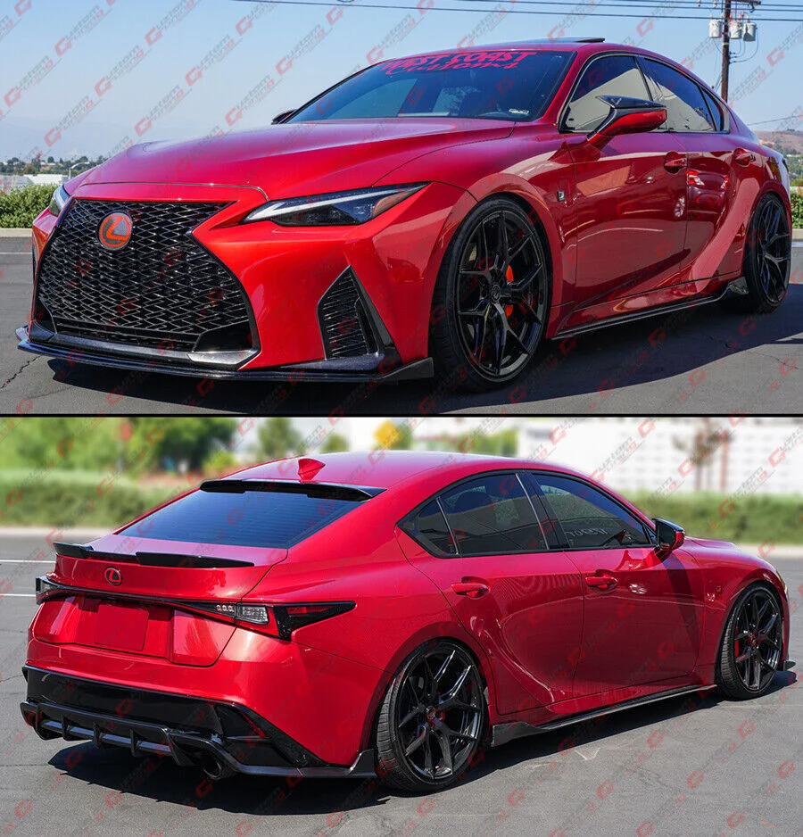 For 2021-2024 Lexus IS300 IS350 Carbon Fiber Winglet Side Skirt Extension - Image 3