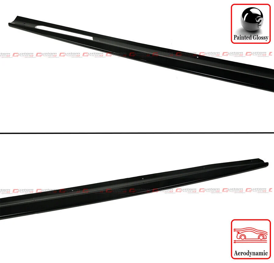 For 2021-2025 BMW G22 G23 430i M440i 2DR Gloss Black Side Skirt Extension - Image 3
