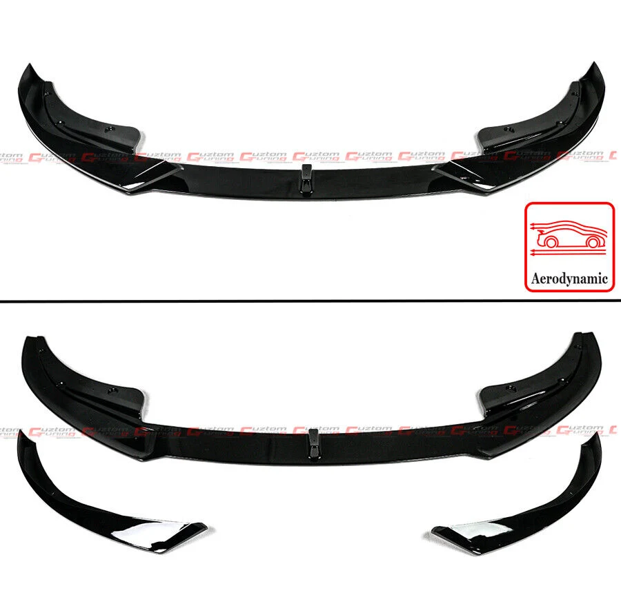 For 2021-2026 BMW G22 G23 430i M440i AC Style Glossy Black Front Bumper Lip Splitter - Image 2