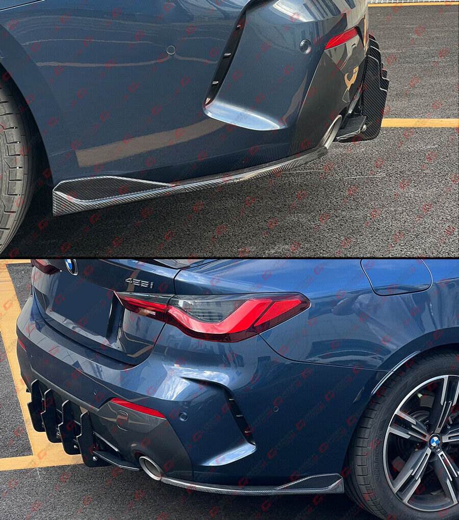 For 2021-2025 BMW G22 G23 430i M440i Coupe Real Carbon Fiber Rear Bumper Extension - Image 5