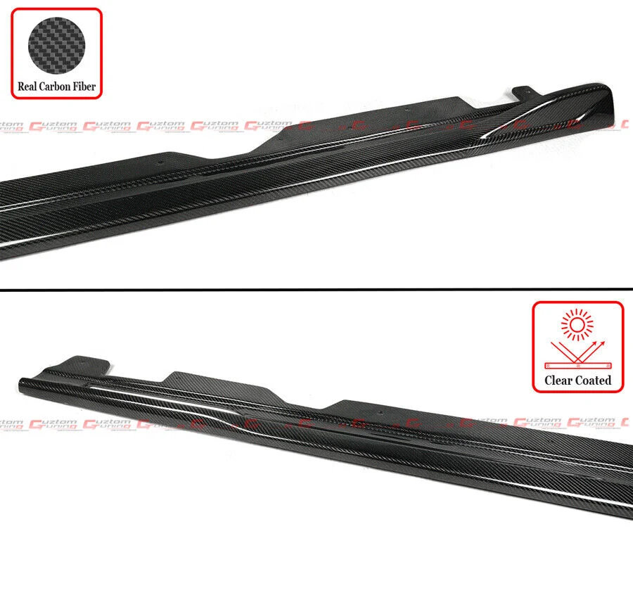 For 2021-2025 BMW G22 G23 430i M440i Coupe Real Carbon Fiber Side Skirt Extension - Image 4