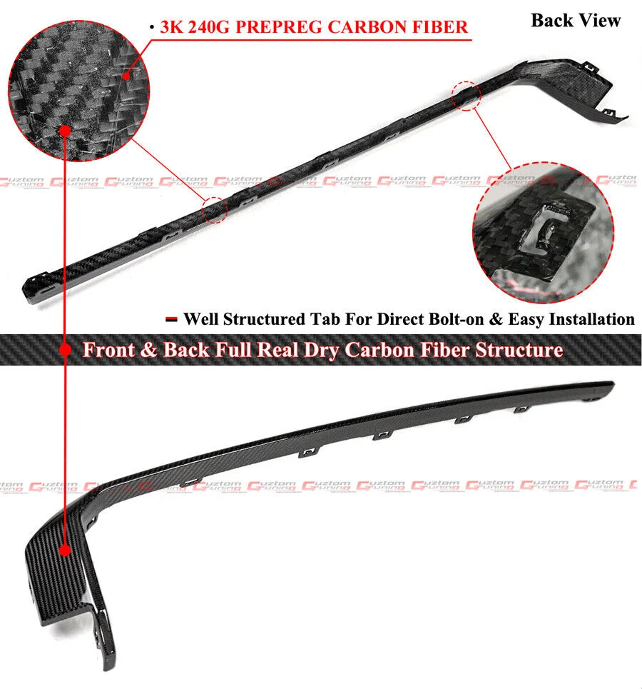 For 2021-2025 BMW G80 M3 G82 G83 M4 Dry Carbon Fiber Rear Bumper Diffuser Trim Replacement - Image 3