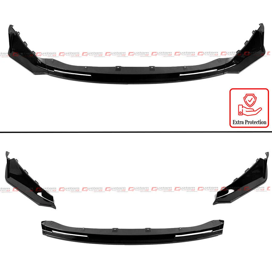 For 2021-2026 BMW G80 M3 G82 G83 M4 V Style Gloss Black Front Bumper Lip Splitter - Image 2