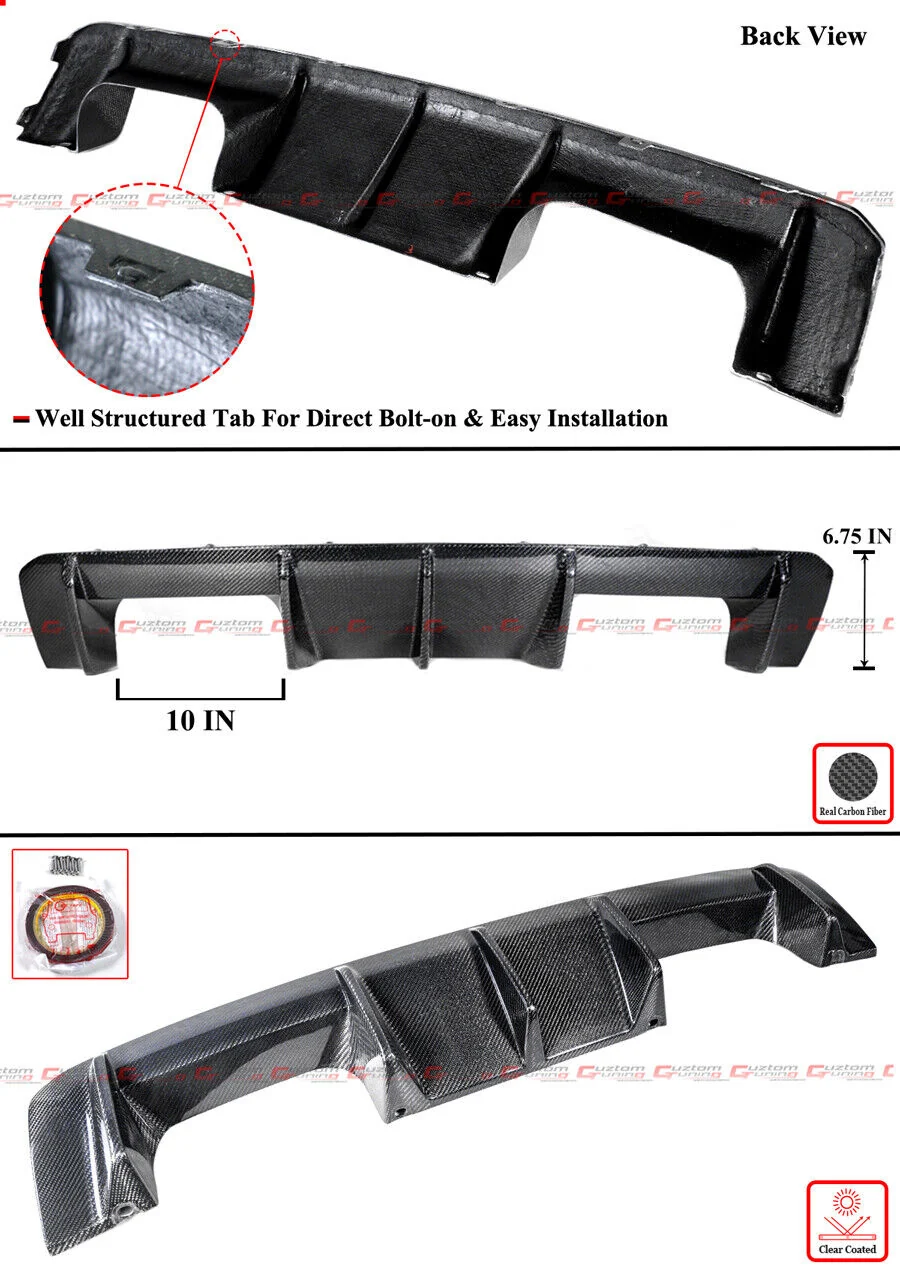 For 2021-2025 BMW G80 M3 G82 M4 Euro Style Real Carbon Fiber Rear Bumper Diffuser - Image 2